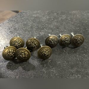 7 bronze brass flower knobs hardware